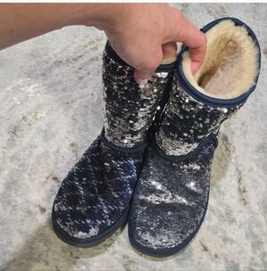 UGG Blue Sequin Women's Boots Size 6